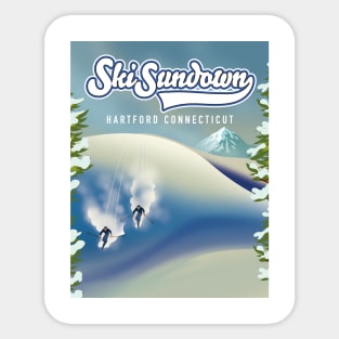 Ski Sundown New Hartford ski poster Sticker